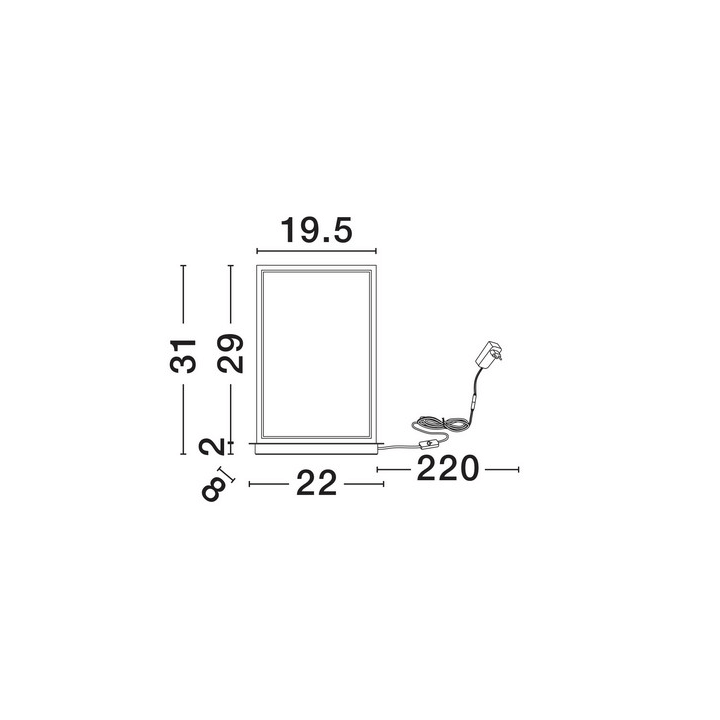 LUCES TINVALO LE45479 lampa stołowa LED 3200K prostokątna