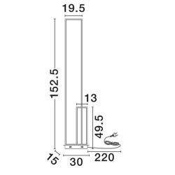 LUCES JURENZO LE45480 lampa podłogowa LED 3200K 1860lm