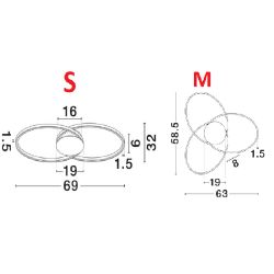 LUCES GANTELO LE45491/2 LED ceiling lamp 3200K 2 sizes