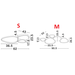 LUCES ALONTRA LE45499/45500 LED ceiling lamp 2 sizes