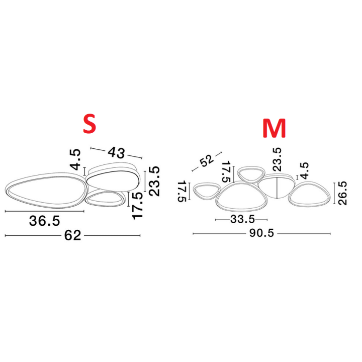 LUCES ALONTRA LE45499/45500 lampa sufitowa LED 2 rozmiary