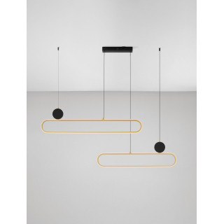 LUCES TURVIANO LE45490 lampa wisząca LED 49W czarno-złota