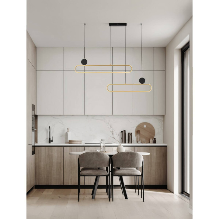 LUCES TURVIANO LE45490 lampa wisząca LED 49W czarno-złota