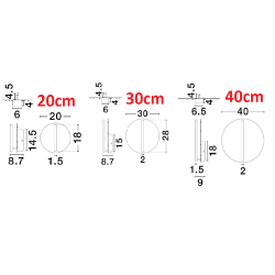 LUCES GALURCA LE45546 kinkiet LED z białą tarczą 3 rozmiary