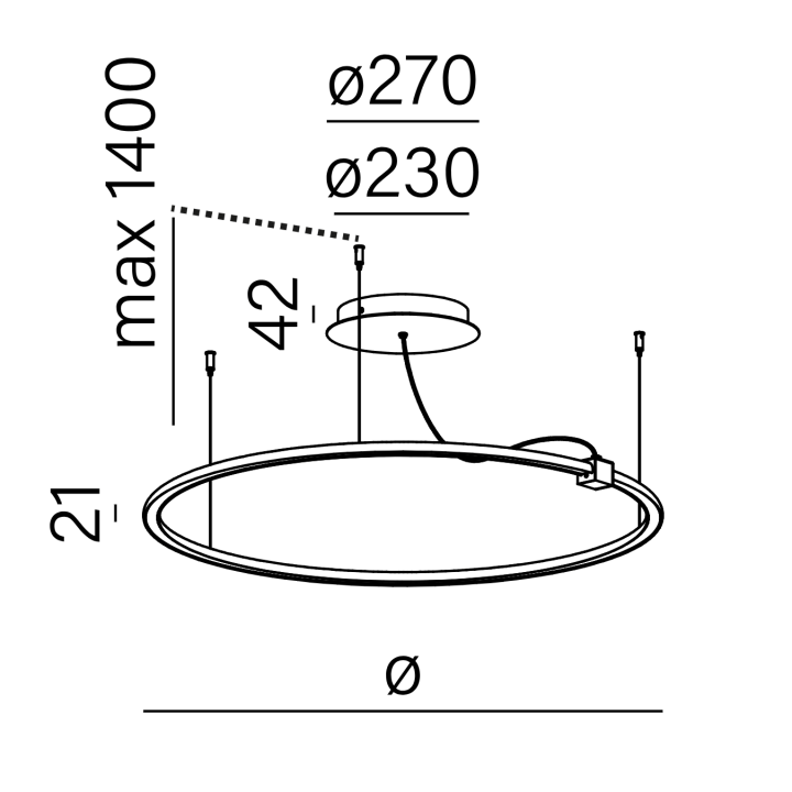 AQFORM BUCLO 59948/9/50 lampa wisząca LED 2700K/3000K