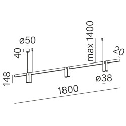 AQFORM PET mini horiz x6 LED zwieszany 59947 lampa 180cm