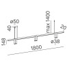 AQFORM PET mini horiz x6 LED suspended 59947 length 180cm
