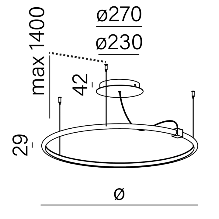 AQFORM BUCLO 59951/2/3 lampa wisząca LED 3 rozmiary 4 kolory