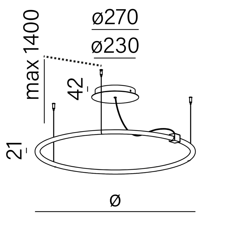 AQFORM BUCLO UP zwieszany 59957/8/9 LED 2700K/3000K 4 kolory