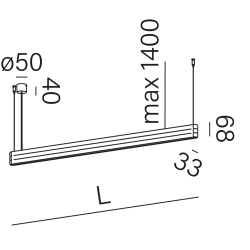 AQFORM RIBBY line up&down LED suspended 59960/1/2