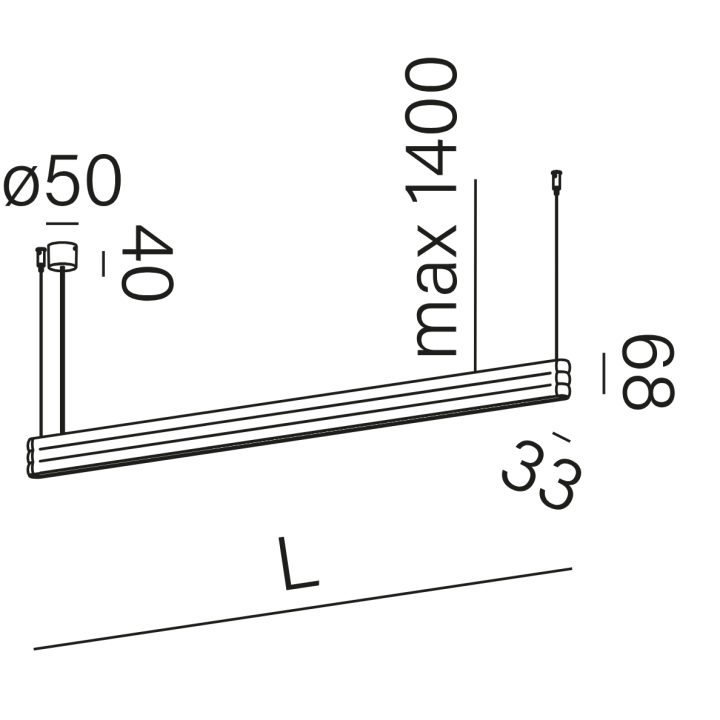 AQFORM RIBBY line up&down LED suspended 59960/1/2