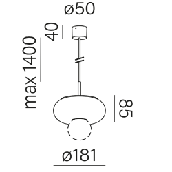 AQFORM KLIVA E27 59941 hanging lamp 4 colors E27 bulb