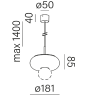 AQFORM KLIVA E27 59941 hanging lamp 4 colors E27 bulb