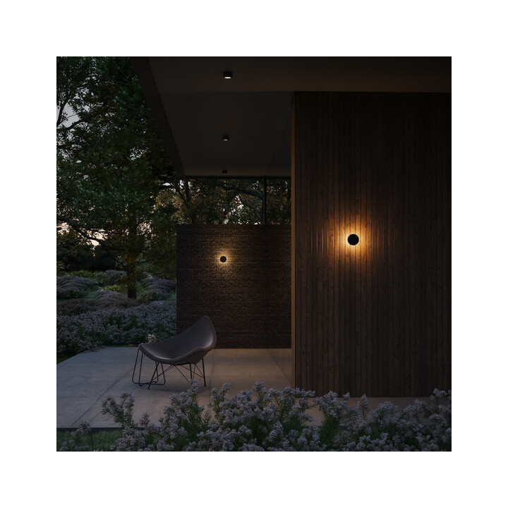 AQFORM MAXI POINT round LED exterior wall lamp 26579 black