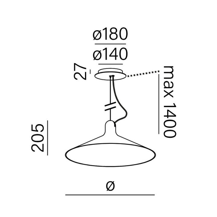 AQFORM CONA LED zwieszana 59942/3/4 stylowa, stożkowa lampa