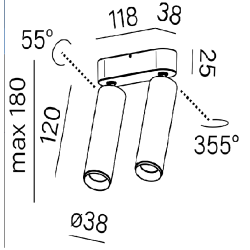AQFORM PET mini E LED 16470 double ceiling spotlight CRI90