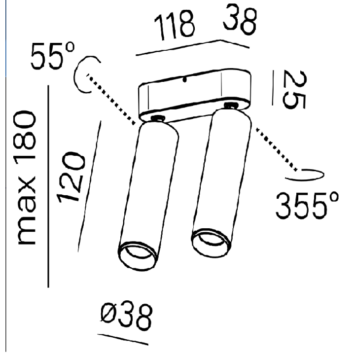 AQFORM PET mini E LED 16470 double ceiling spotlight CRI90