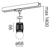 AQFORM TRIBA midi track 16479 lampa LED do szyn 3-fazowych