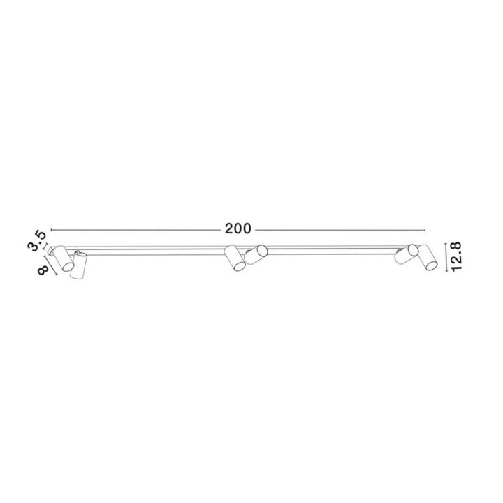 LUCES FALORIA LE45653/4 ceiling strip 6xGU10 white, black