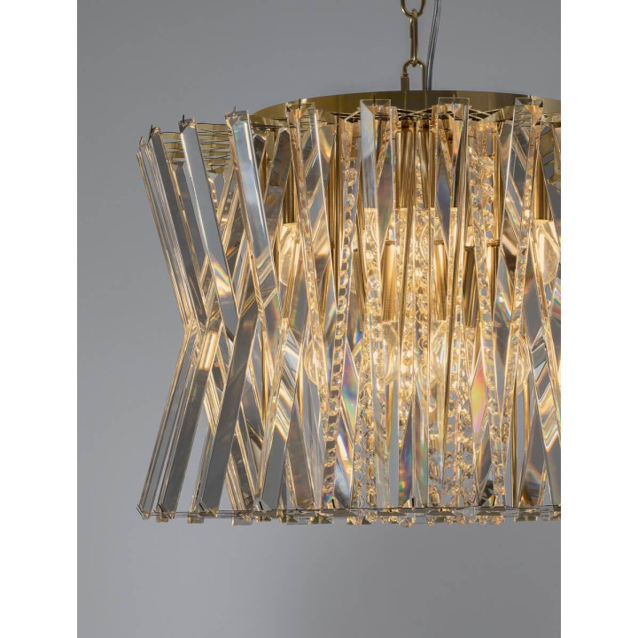 LUCES MELUNTO LE45151/2 gold pendant lamp with crystals