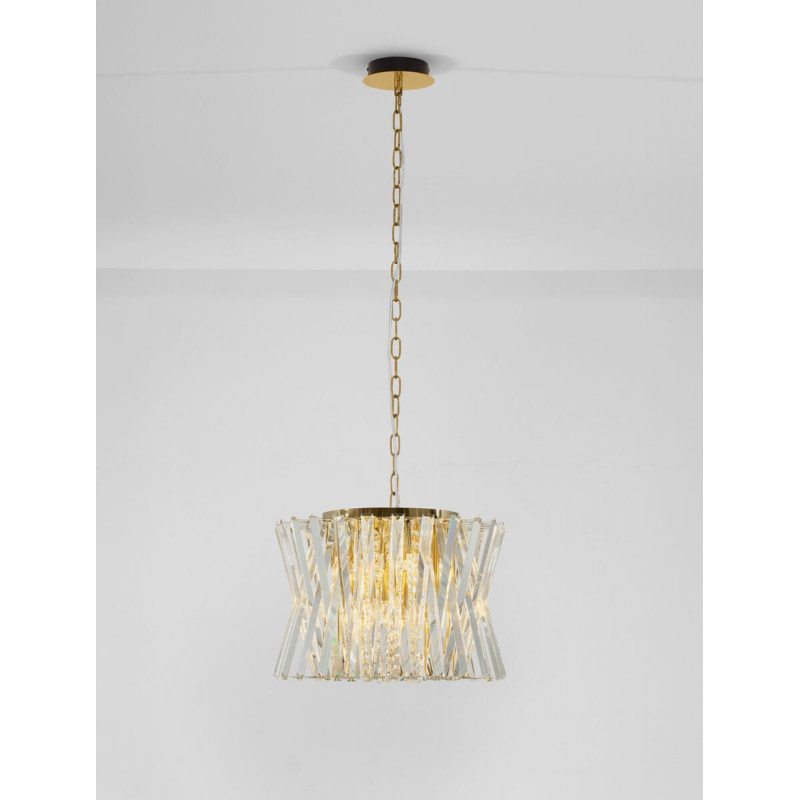 LUCES MELUNTO LE45151/2 lampa wisząca złota z kryształami
