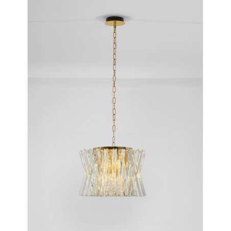 LUCES MELUNTO LE45151/2 lampa wisząca złota z kryształami LUCES MELUNTO LE45151/2 lampa wisząca złota z kryształami