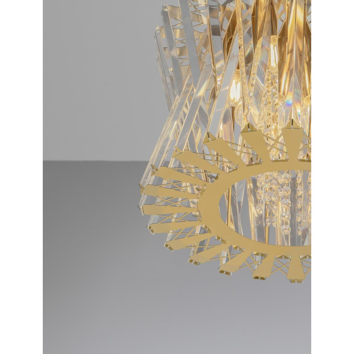 LUCES MELUNTO LE45151/2 gold pendant lamp with crystals