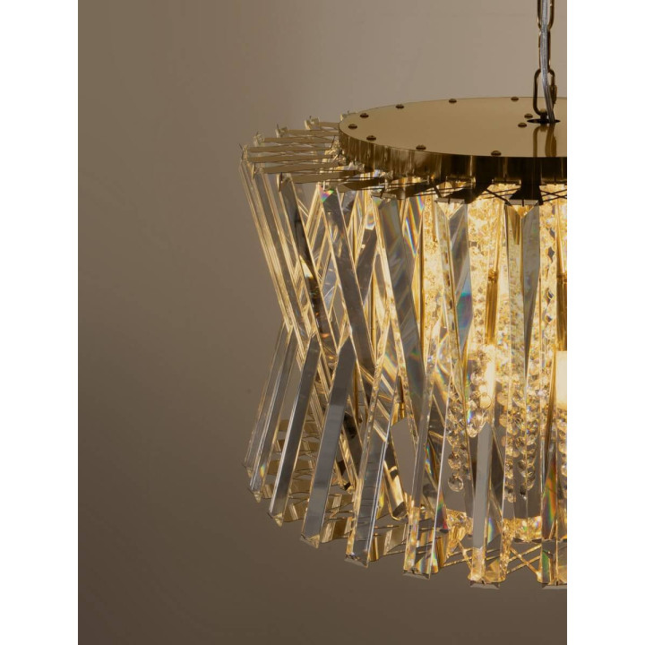 LUCES MELUNTO LE45151/2 gold pendant lamp with crystals