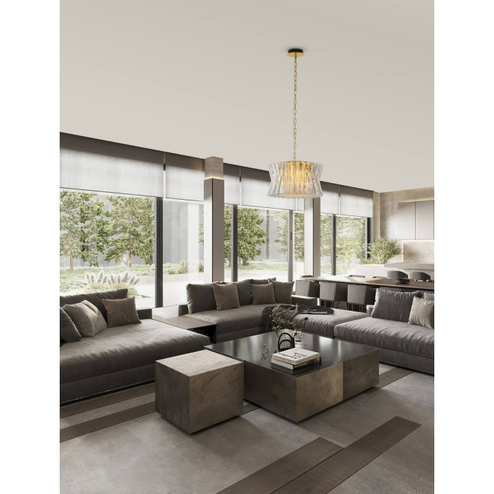 LUCES MELUNTO LE45151/2 gold pendant lamp with crystals