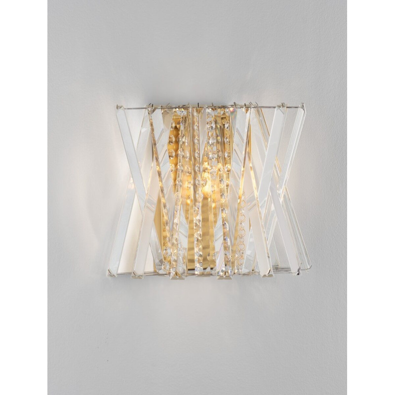 LUCES MELUNTO LE45153 kinkiet E14 złoty z kryształami