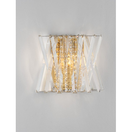 LUCES MELUNTO LE45153 kinkiet E14 złoty z kryształami