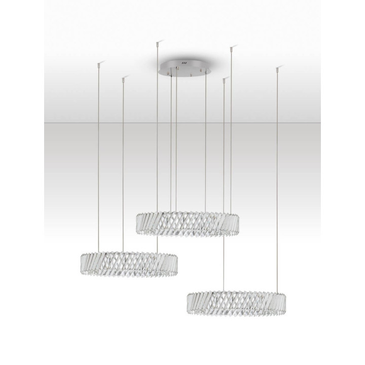 LUCES CANLIRA LE45156 lampa wisząca LED 3 okręgi, kryształ