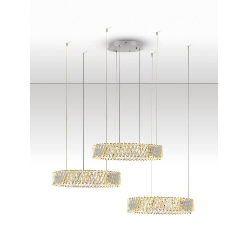 LUCES CANLIRA LE45156 lampa wisząca LED 3 okręgi, kryształ