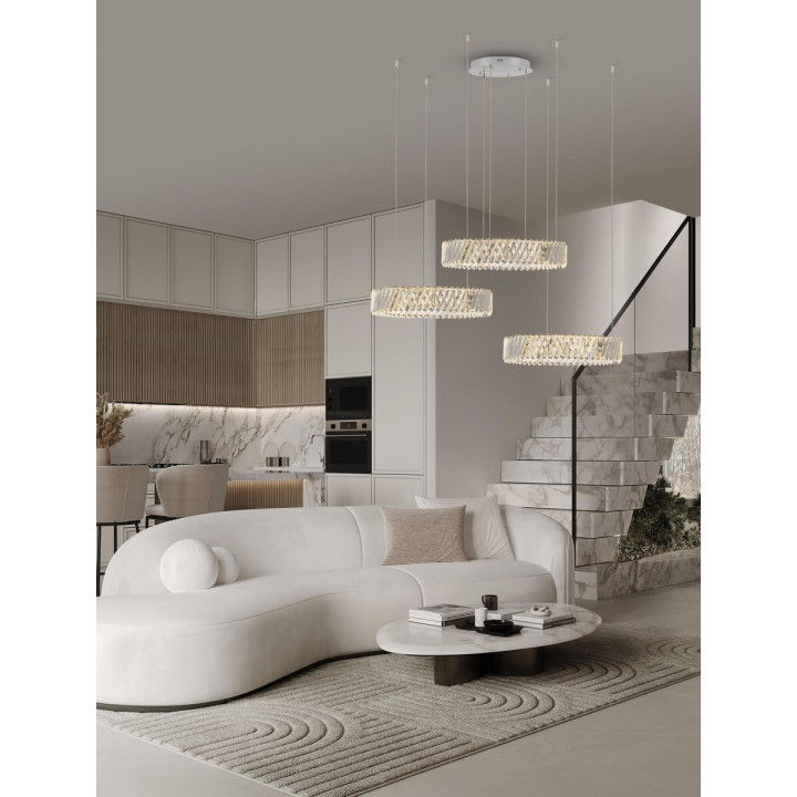 LUCES CANLIRA LE45156 lampa wisząca LED 3 okręgi, kryształ
