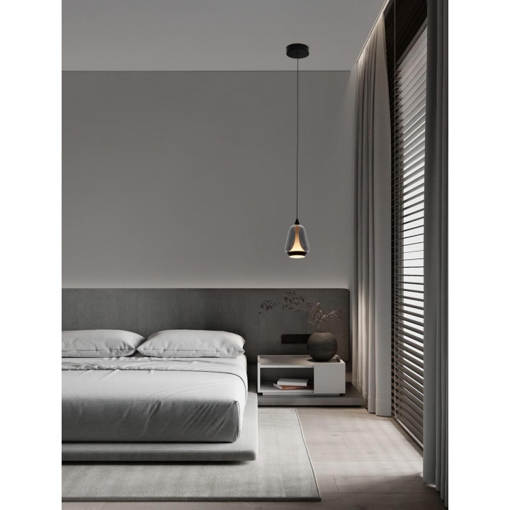 LUCES RORIZNO LE45109/12 lampa wisząca LED 8W czarna, złota