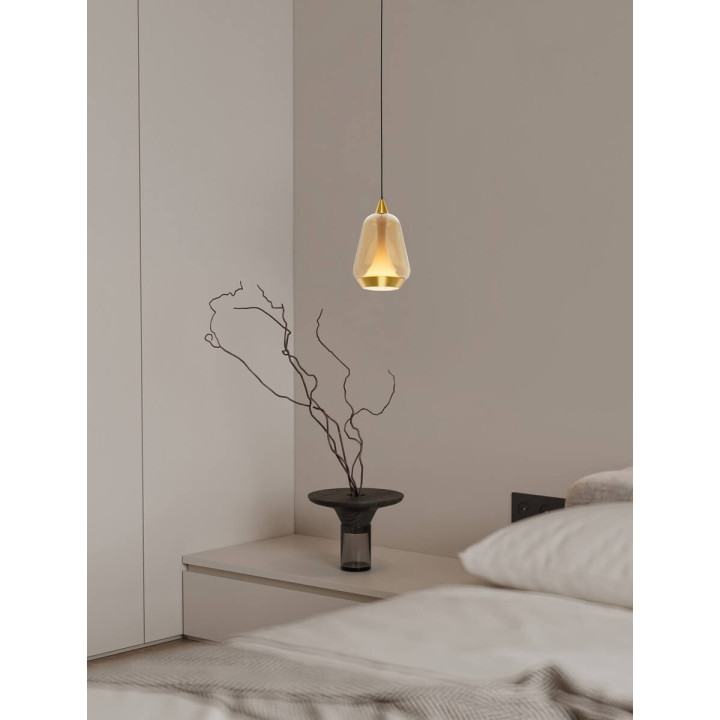 LUCES RORIZNO LE45109/12 LED pendant lamp 8W black, gold
