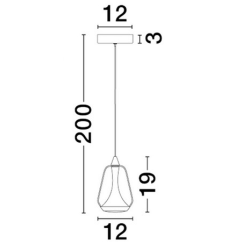 LUCES RORIZNO LE45109/12 lampa wisząca LED 8W czarna, złota