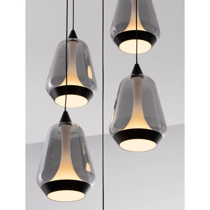 LUCES RORIZNO LE45111/4 LED pendant lamp 5 lampshades 2 colors