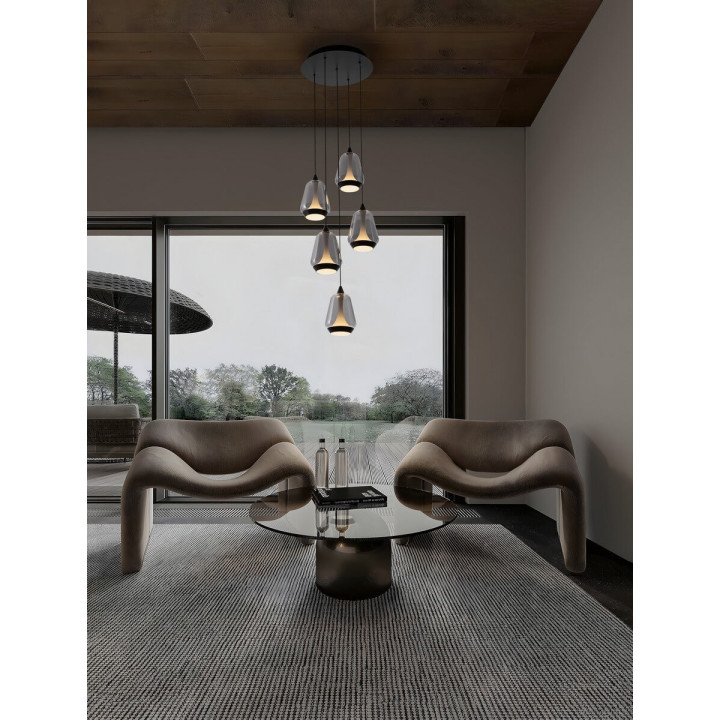 LUCES RORIZNO LE45111/4 LED pendant lamp 5 lampshades 2 colors