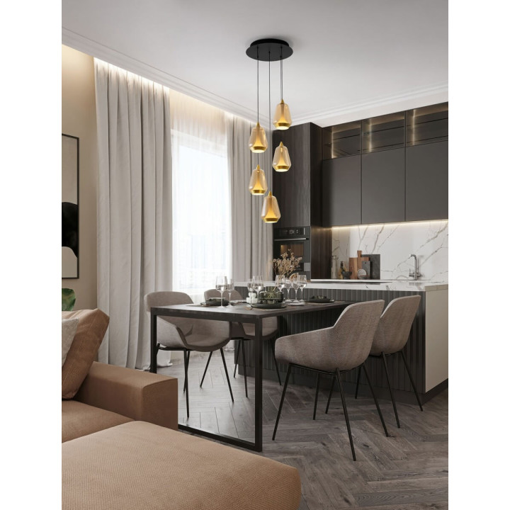 LUCES RORIZNO LE45111/4 LED pendant lamp 5 lampshades 2 colors
