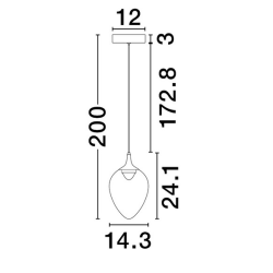 LUCES VAZENDO LE45115/8 lampa wisząca LED 3000K czarna złota