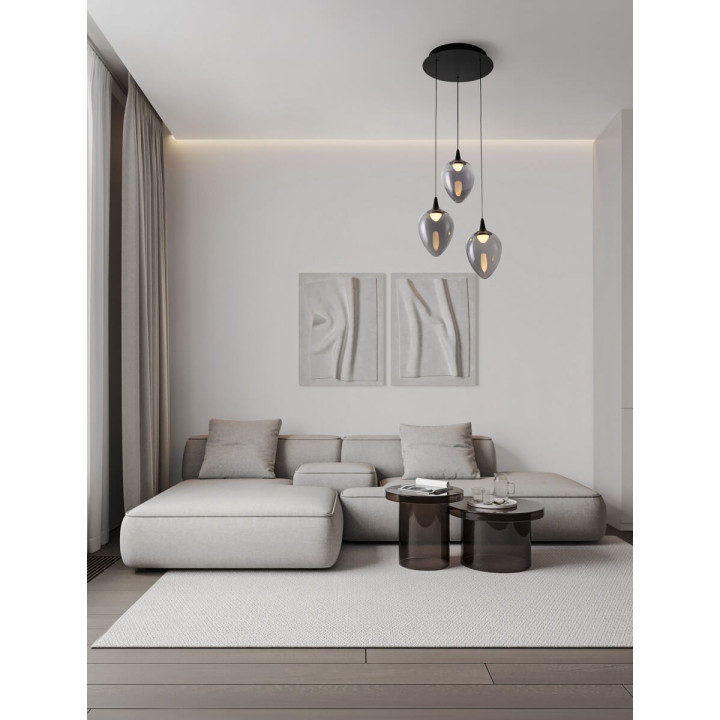 LUCES VAZENDO LE45116/9 hanging lamp with 3 lampshades, 2 colours