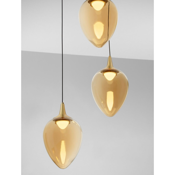 LUCES VAZENDO LE45116/9 hanging lamp with 3 lampshades, 2 colours