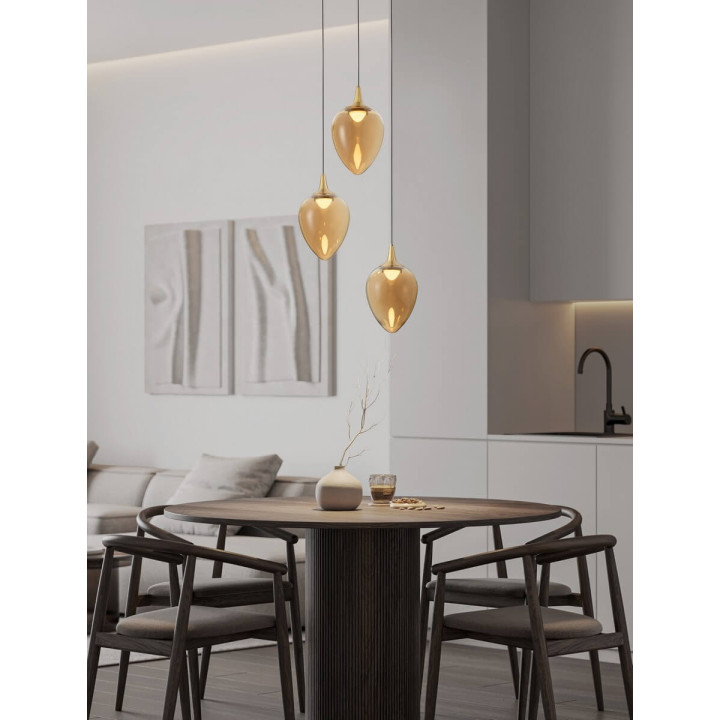 LUCES VAZENDO LE45116/9 hanging lamp with 3 lampshades, 2 colours