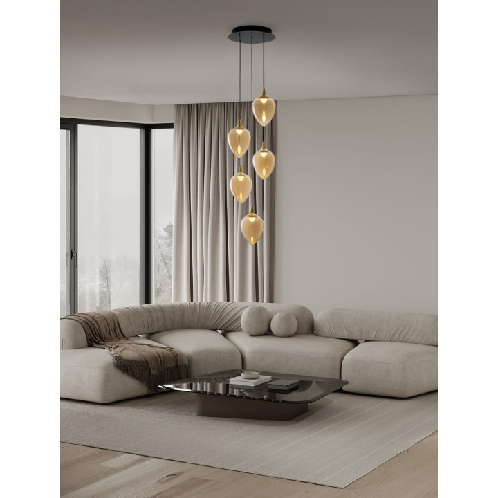 LUCES VAZENDO LE45117/20 hanging lamp 5 lampshades LED 3000K