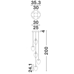 LUCES VAZENDO LE45117/20 lampa wisząca 5 kloszy LED 3000K