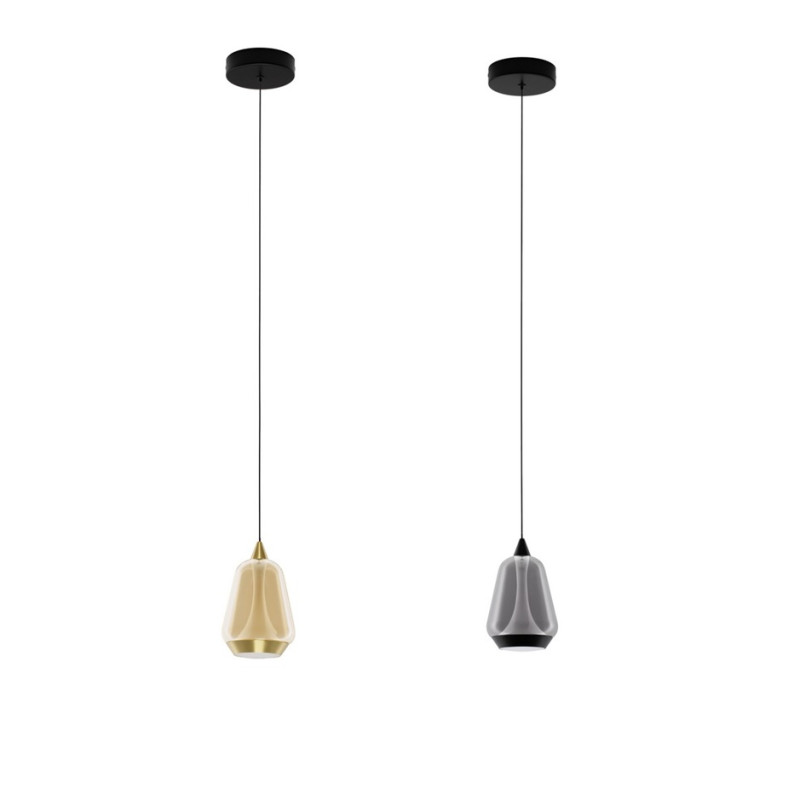 LUCES RORIZNO LE45109/12 lampa wisząca LED 8W czarna, złota