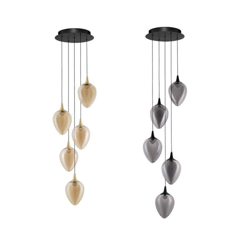 LUCES VAZENDO LE45117/20 lampa wisząca LED z 5 kloszami