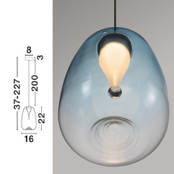 LUCES JAREVIA LE45121/4/5 szklana lampa wisząca LED 3000K