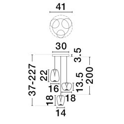 LUCES JAREVIA LE45122/6 hanging lamp with 3 LED lampshades 3000K